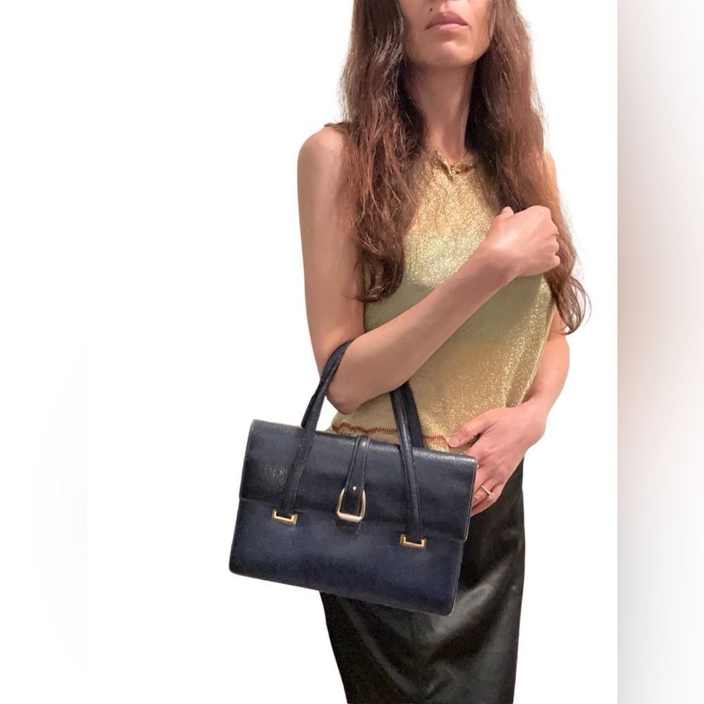 Gucci Blue Satchel with Gold Hardware - Picture 9 of 10